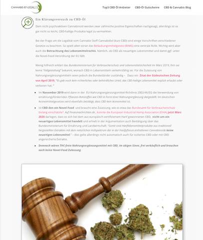 Ist CBD-Öl legal in Deutschland auf cannabis-ist-legal.de